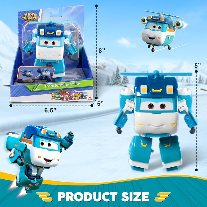 Super Wings EU770239 - Transforming Shine, ca. 12 cm grosse verwandelbare Spiel-Figur, Roboter und F