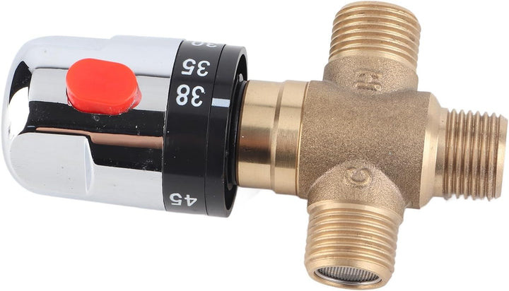 Demeras Thermostatmischventil Messing Thermostatsteuerung Wassermischmischventil Temperaturrohrbecke