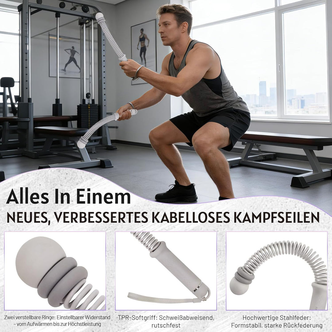 Tragbare Battle Rope Ohne Seil mit verstellbaren Gewichten, leises Home Gym,Ropeless Battle Rope mit