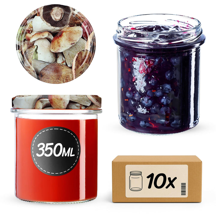 KADAX 10er Set Marmeladengläser 350ml TO82, Einmachgläser Vorratsgläser Mason Jar mit Schraubdeckel,
