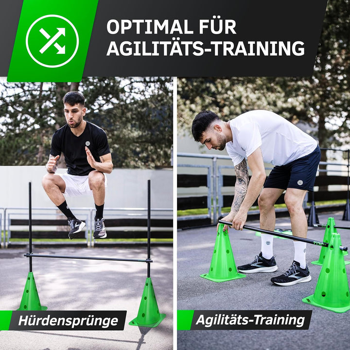 TOOLZ Agility-Training Set - Hürden, Slalomstangen und Kegel für Sport, Fitness, Koordinationstraini