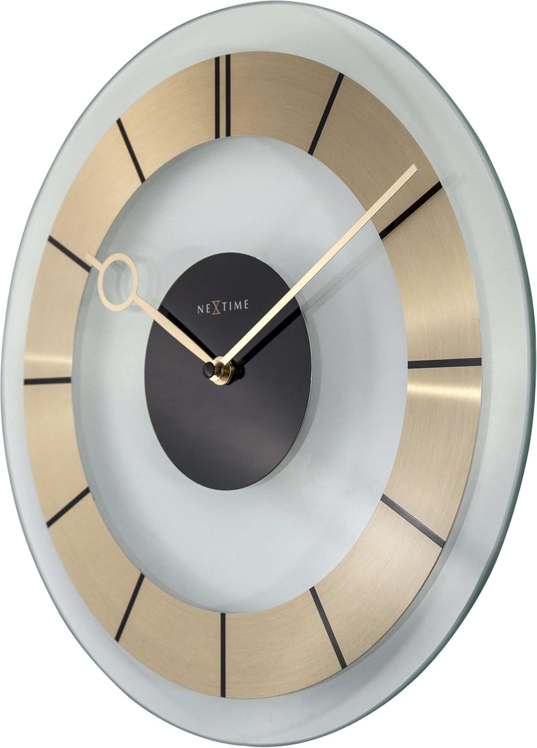 Nextime 2790GO1 Wanduhren, Metall und Kunststoff, Goldfarben, Ø 31 cm