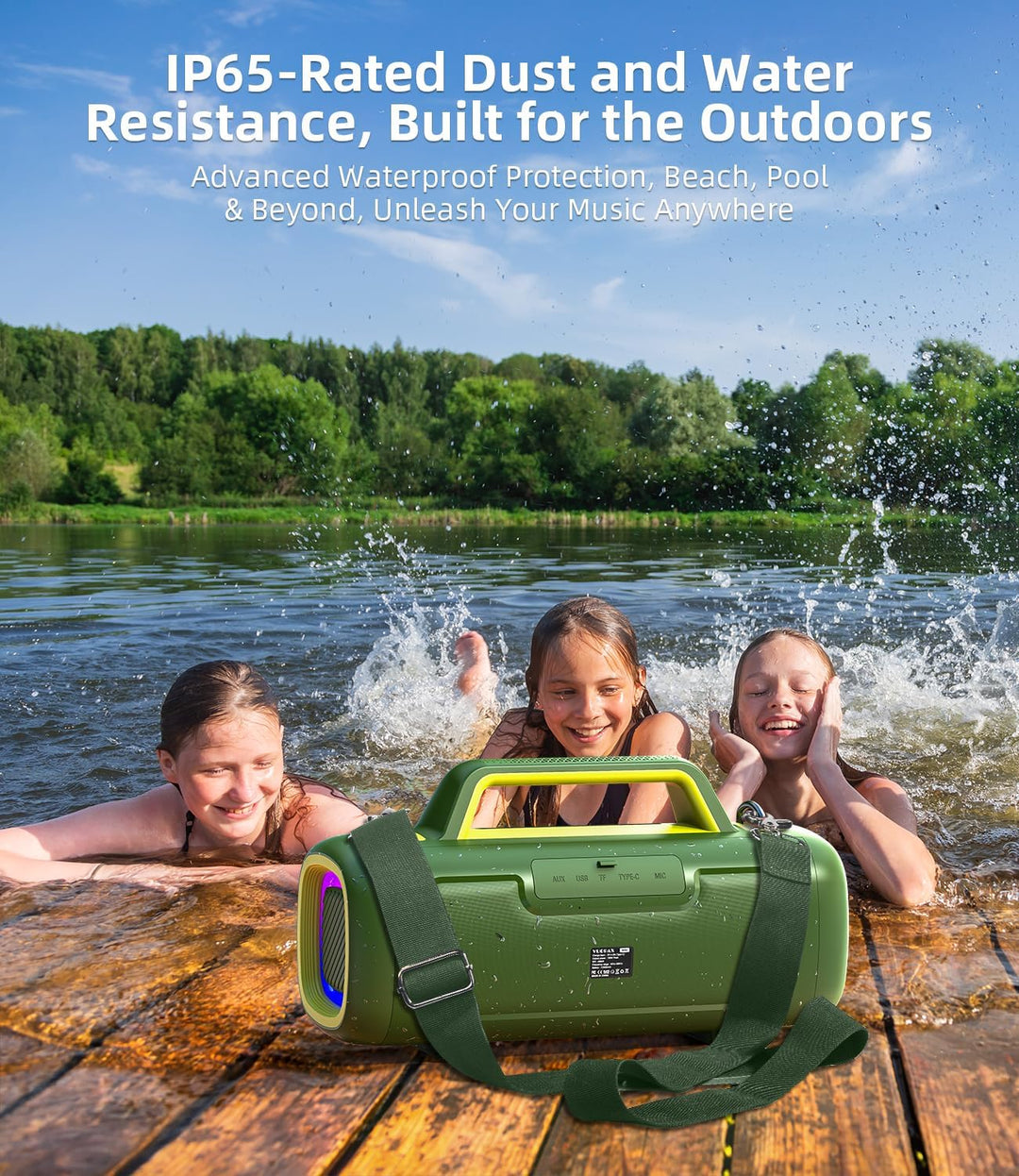 Bluetooth Lautsprecher Tragbar Musikbox 140 Peak Outdoor Bass Boost Speaker | 2 Subwoofer + 2 Tweete
