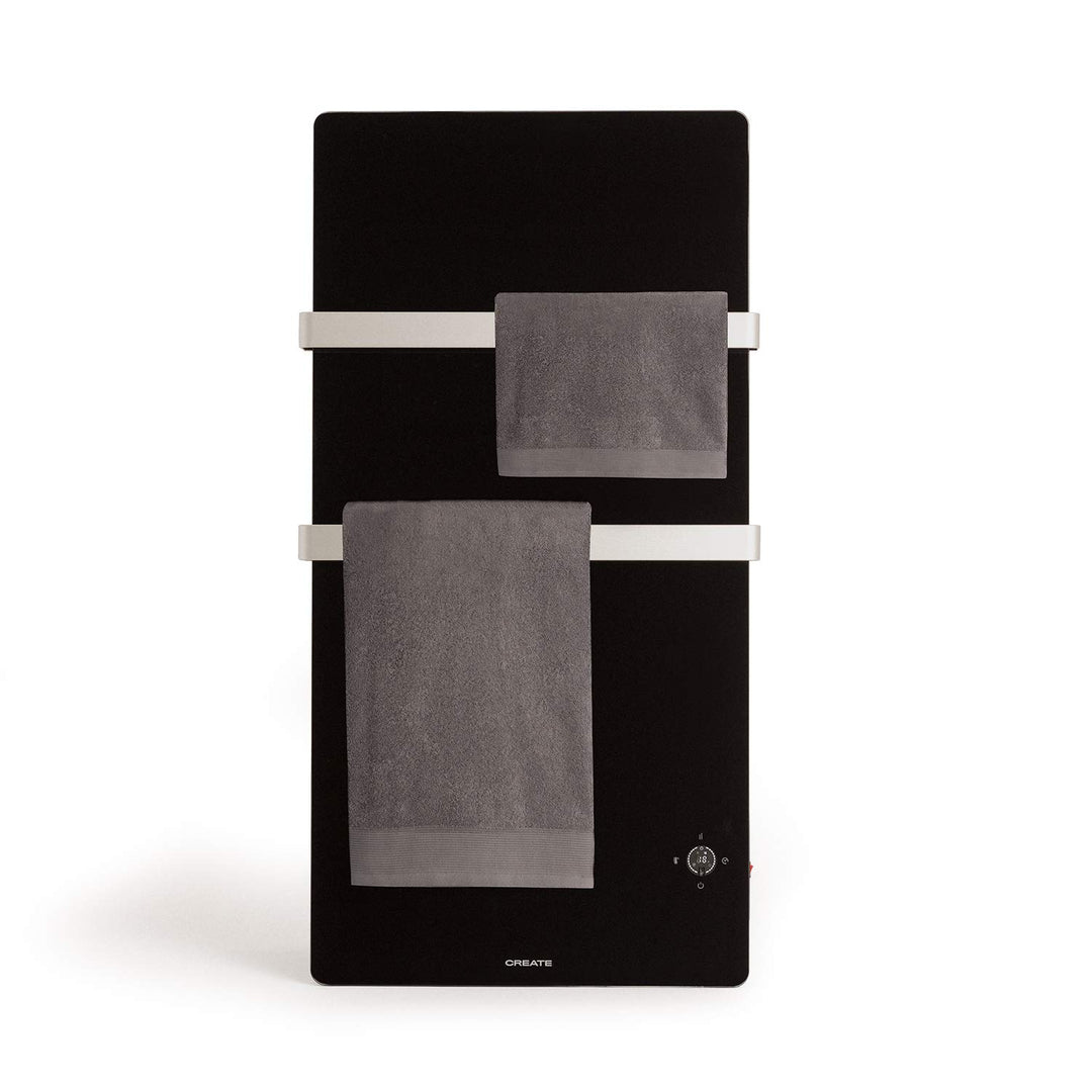 CREATE / WARM Towel Crystal/Elektrischer Handtuchhalter aus 1mm Glas mit WLAN & Fernbedienung / 600