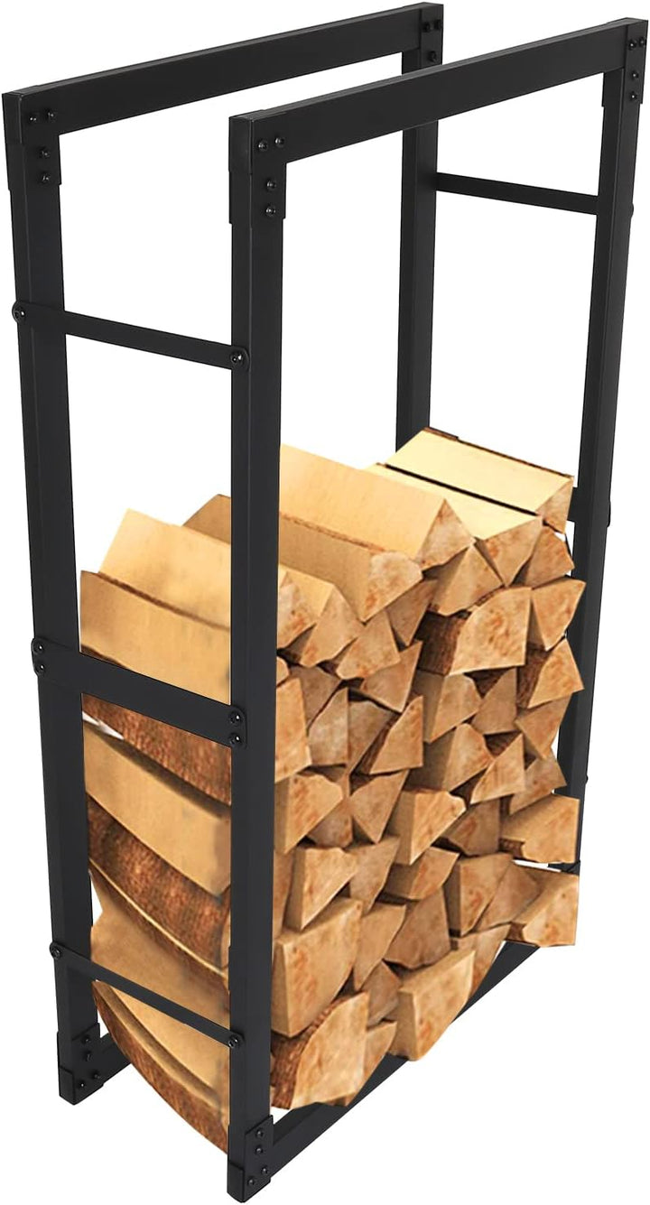 Fiqops Kaminholzregal Innen Kaminholzständer Wetterfest Brennholzregal für Holzscheite Stapelhilfe,