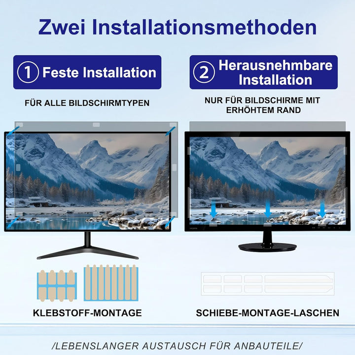 LUSA DESIGN 28 Zoll Monitor Blickschutzfilter für 16:9 Seitenverhältnis, Blendfrei Blaulichtfilter C