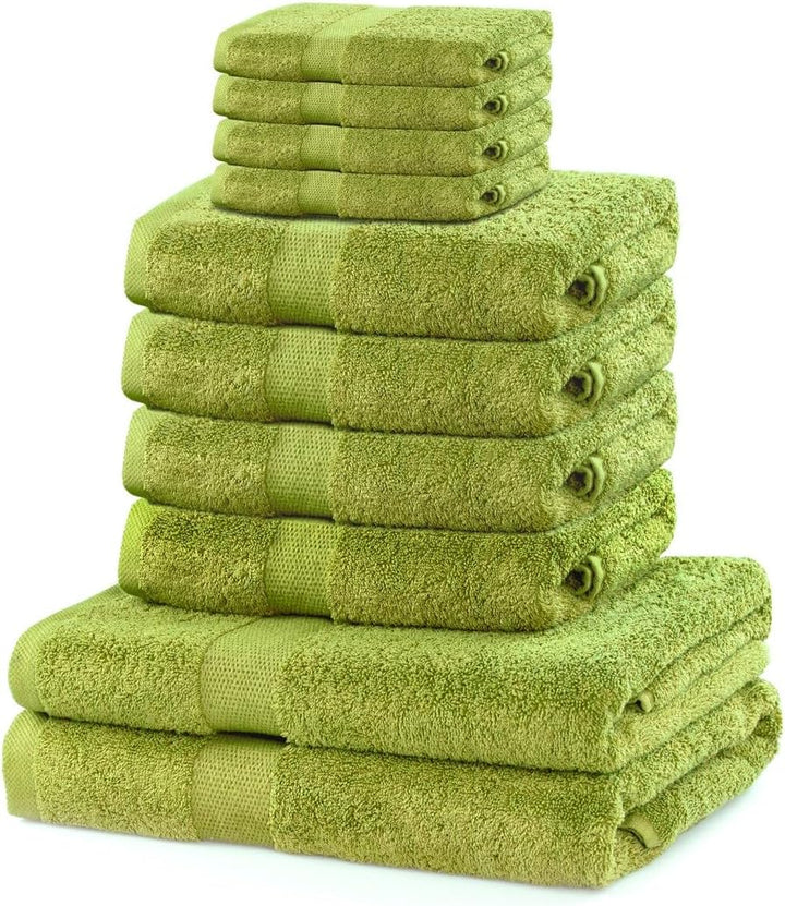 DecoKing 10er Set Baumwolle Qualität 525g/m² 4 Gästehandtücher 30x50 cm 4 Handtücher 50x100 cm und 2