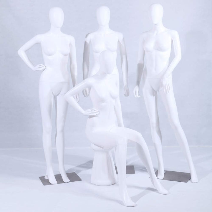 EurotonDisplay FC-4White weiss weibliche Schaufensterpuppe beweglich matt weiss (weibliche FC-4W) we