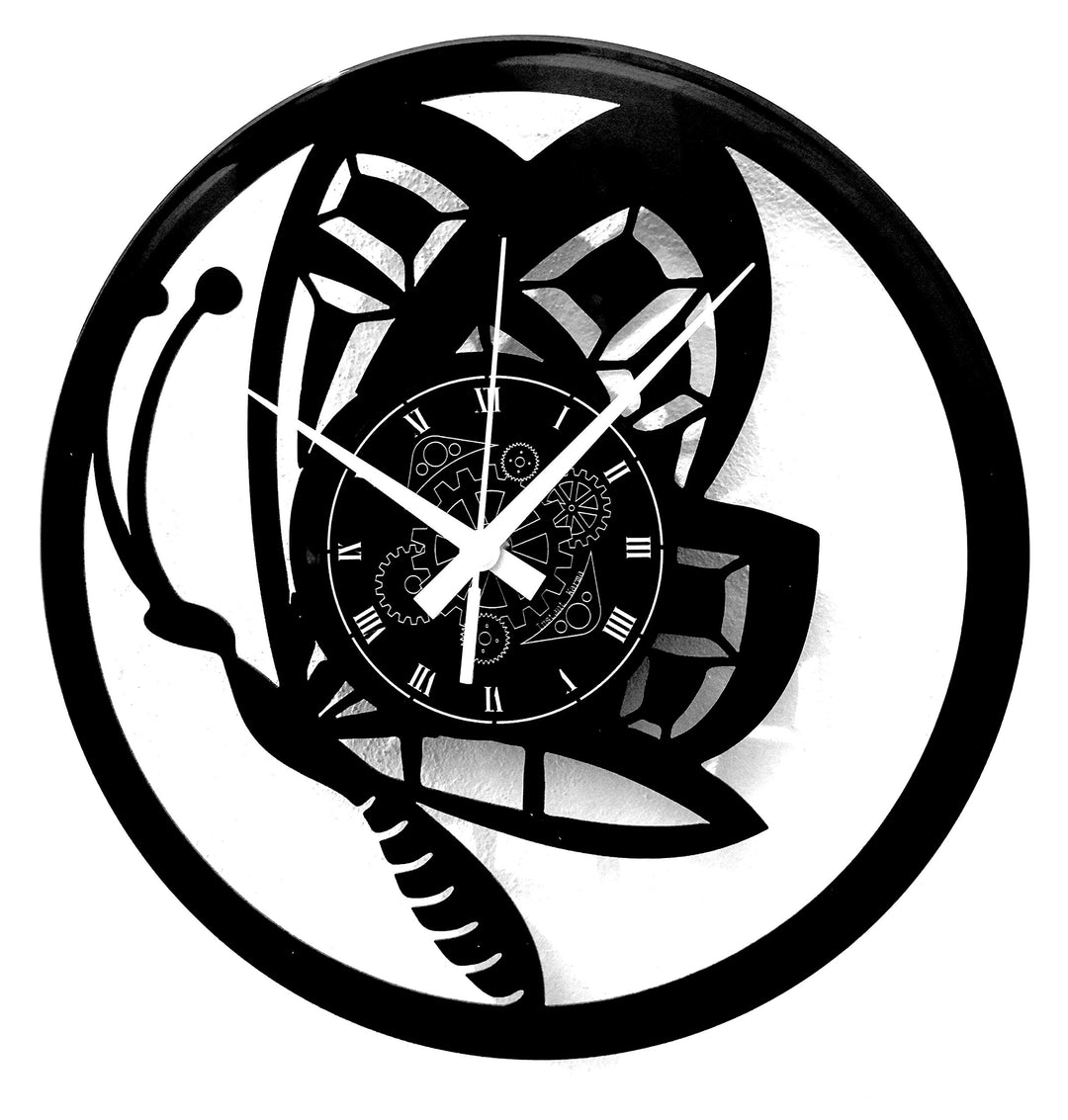 Instant Karma Clocks Vinyl Schallplattenuhr Schmetterlinge Motiv Butterfly Animal Housewarming Gesch