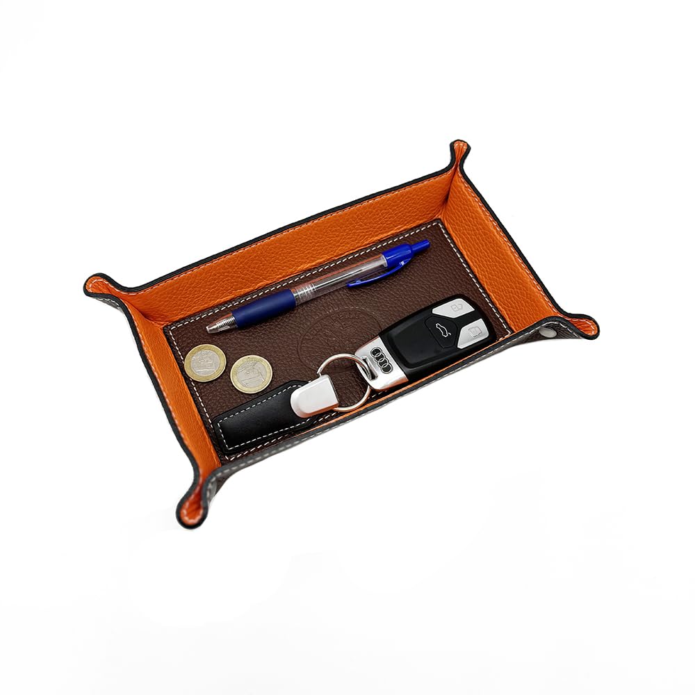 FrasiBags Taschenleerer Leder - Vide Poche - Ledertablett Organizer, Praktische rechteckig Aufbewahr