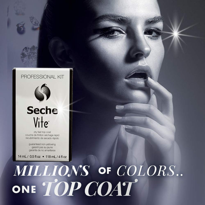 Seche Vite Dry Fast Top Coat, 14 ml, und Nachfüllung und Trichter 118 ml