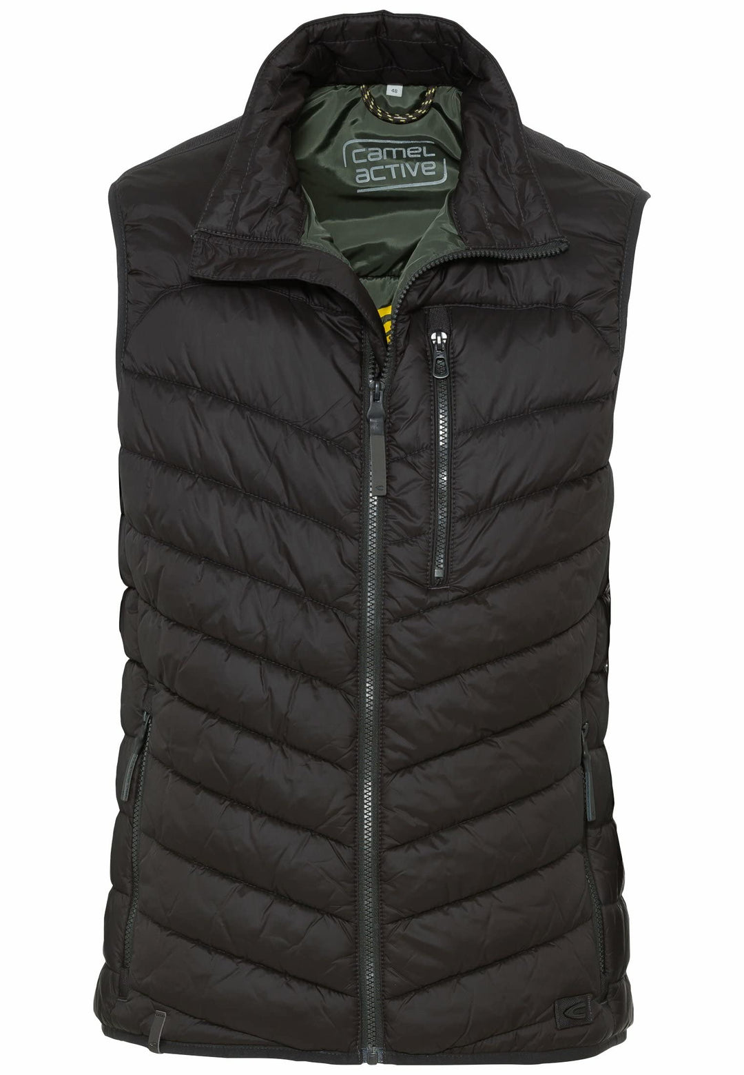 camel active Herren leichte Steppweste ohne Kapuze 56 Dunkelgrau, 56 Dunkelgrau
