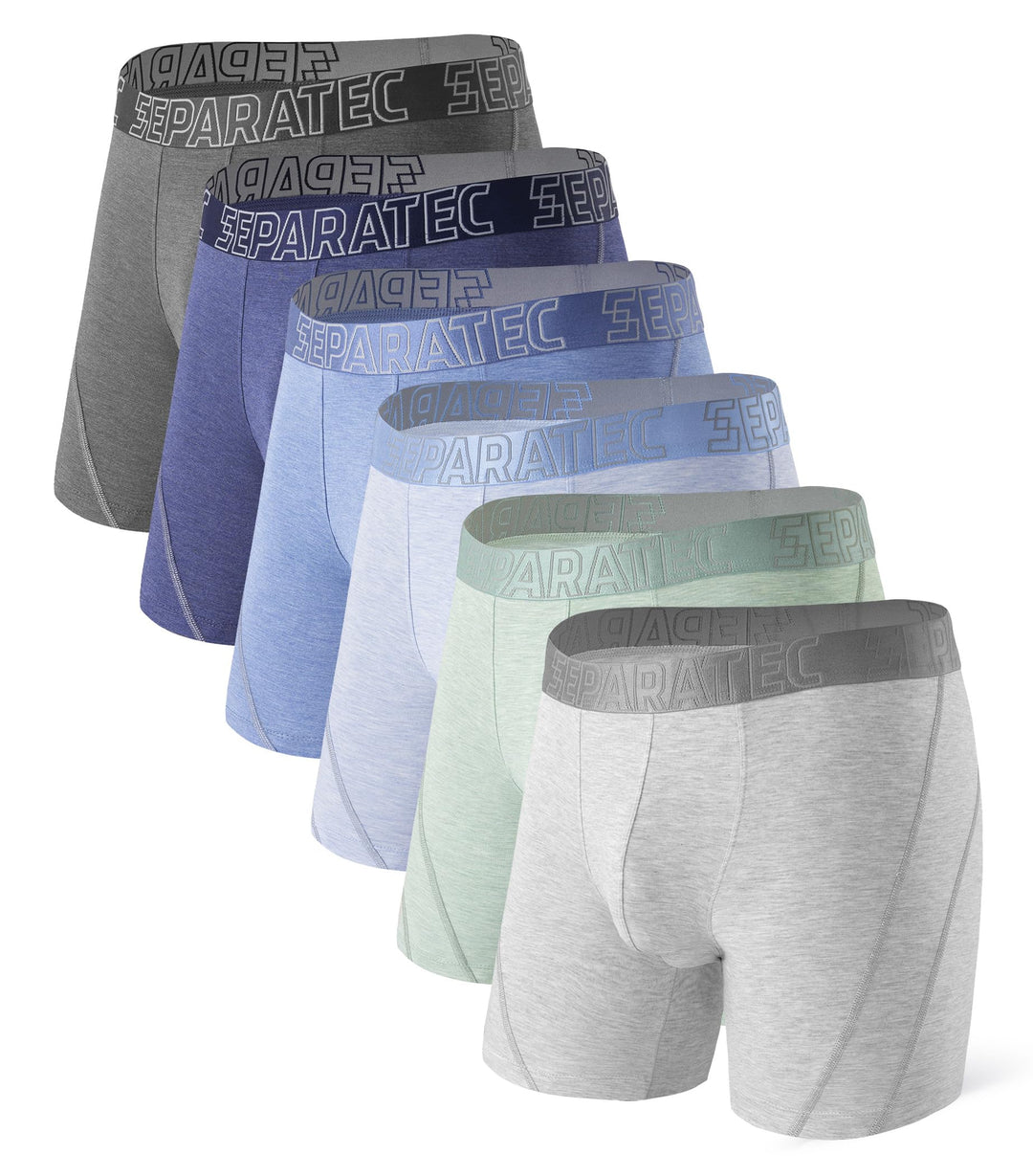 Separatec Herren Boxershorts Glattes Bambus Rayon mit getrennten Beuteln Unterwäsche 3er Pack Boxers