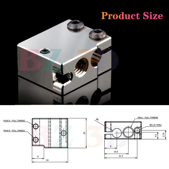 1 STÜCK PT100 Volcano Heizblock Plated Copper Heater Block Volcano Plattierte Kupfer Heizblock Mit S