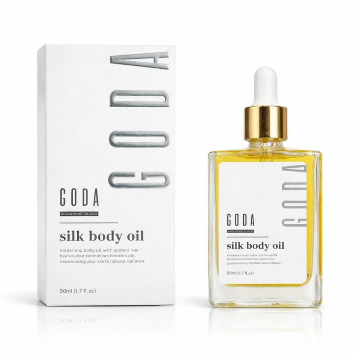 GODA Silk Body Oil 50 ml – Körperöl mit Jojoba Argan Mandelöl – Schnell einziehende Feuchtigkeitspfl