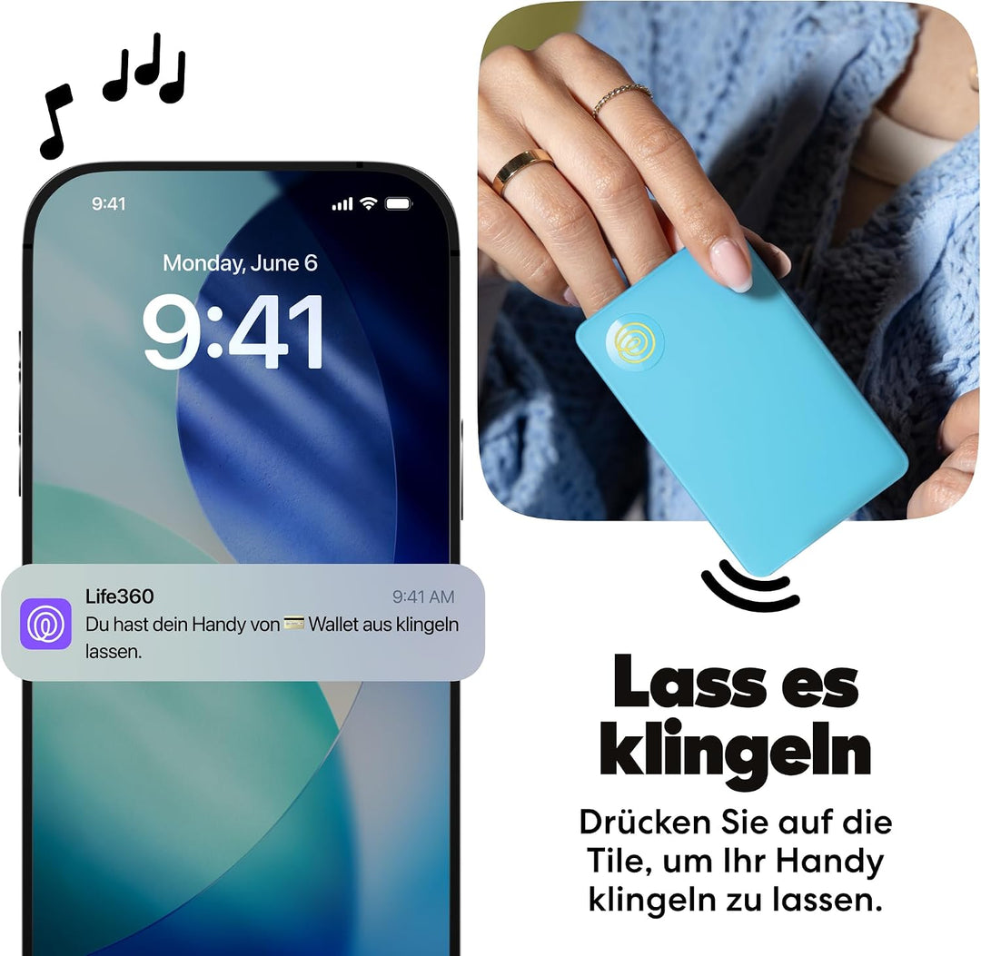 Tile by Life360 Slim - Geldbörsenfinder, Bluetooth-Tracker und Gegenstandsfinder für Gepäckanhänger,