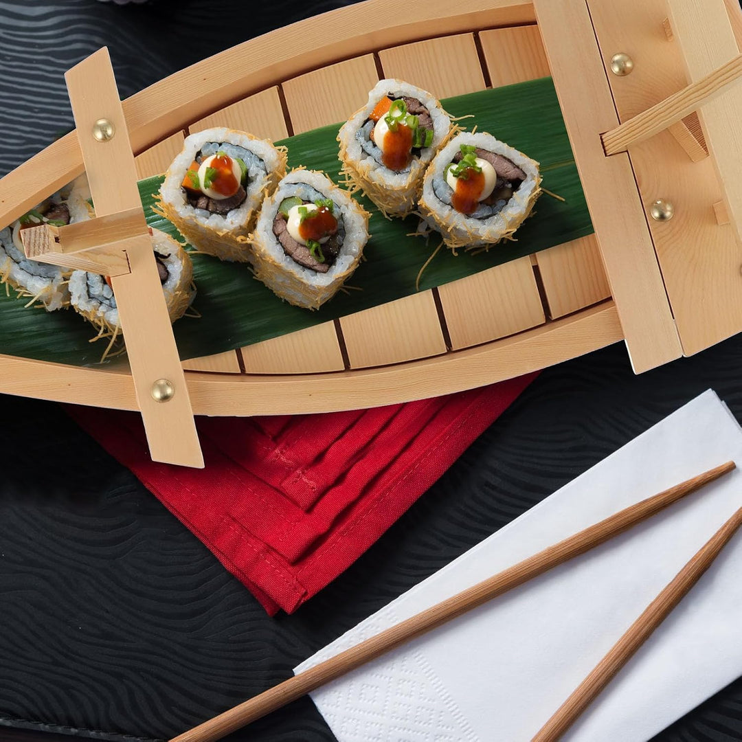 Sushi Boot 50cm Bootsförmiger Sashimi Servierteller Wiederverwendbares Präsentationstablett für Sush