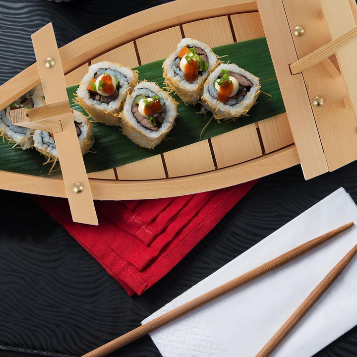 Sushi Boot 50cm Bootsförmiger Sashimi Servierteller Wiederverwendbares Präsentationstablett für Sush
