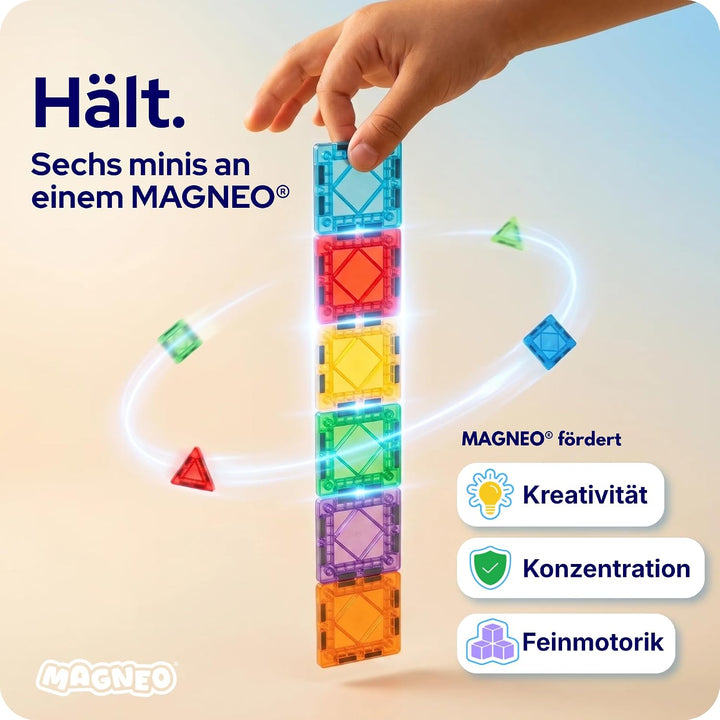 Minis Magnetische Bausteine Reiseset 70 Teile mit Box inkl. 2 Autos