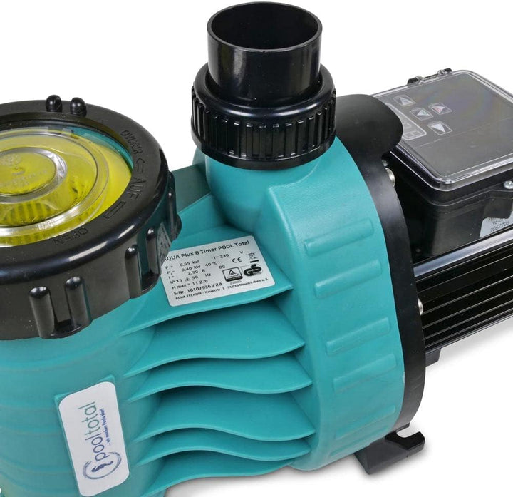 Leistungsstarke 8 m³/h Aqua Plus TIMER Filterpumpe - Für Becken bis 40.000 l Wasserinhalt - Premiumq
