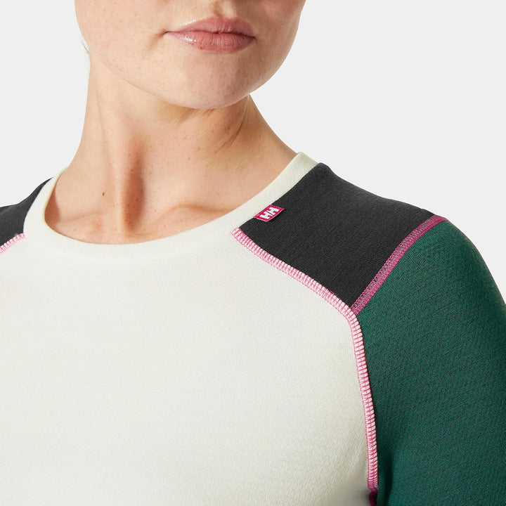 Helly Hansen Damen Lifa Merino Midweight Crew Funktionsshirt XS 439 Emerald, XS 439 Emerald