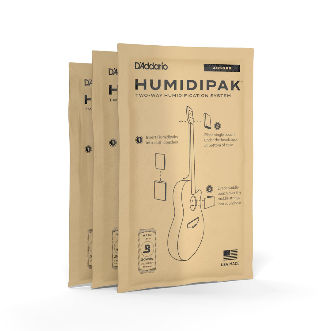 D'Addario Gitarre Befeuchter Beutel - Für Humidipak - Ersatzbeutel für Two-Way Absorb - 3er-Pack 3-P