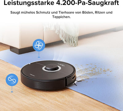 roborock Q7 Max Saugroboter mit Vollgummibürste, 4200Pa Saugkraft, Staubsauger Wischroboter PreciSen