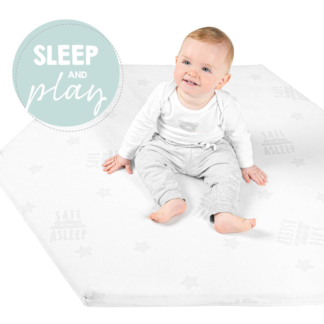 roba Laufgittermatratze 6 eckig - safe asleep - Baby Matratze für Laufgitter / Laufstall - Laufgitte