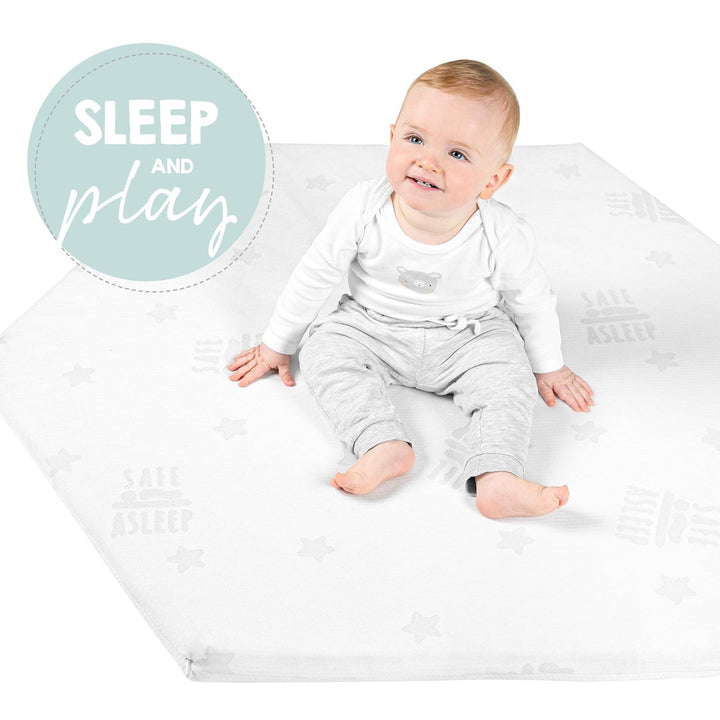 roba Laufgittermatratze 6 eckig - safe asleep - Baby Matratze für Laufgitter / Laufstall - Laufgitte