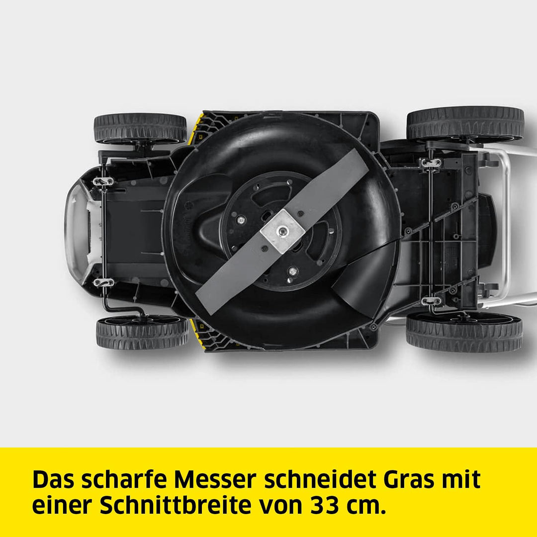 Kärcher 18 V Akku-Rasenmäher LMO 18-33, Schnittbreite: 33 cm, verstellbare Schnitthöhe: 35-65 mm, Mu