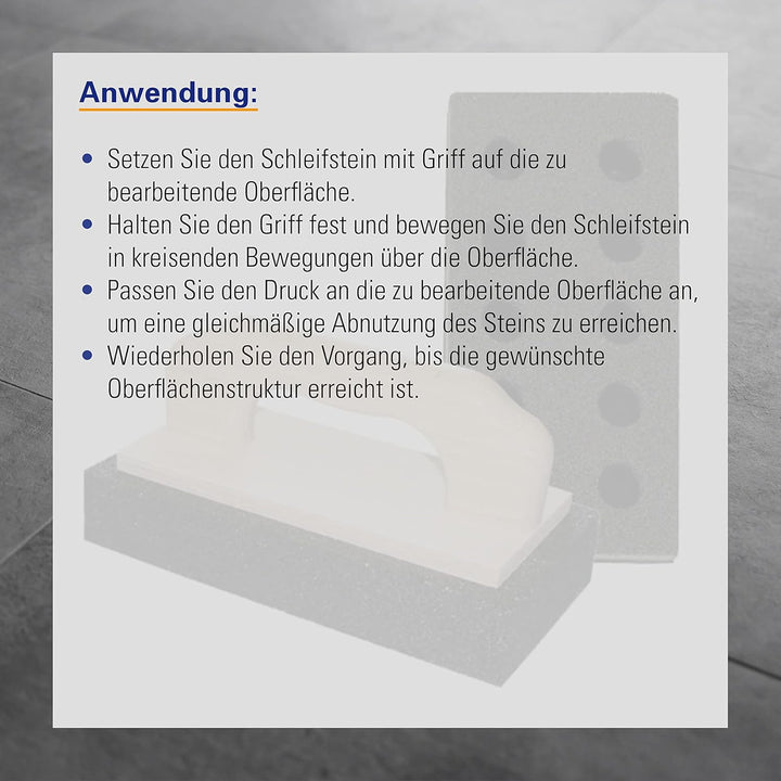 Karl Dahm Schleifstein mit Griff I Zum Schleifen von Estrich, Spachtelrückständen I Bestens um Werkz