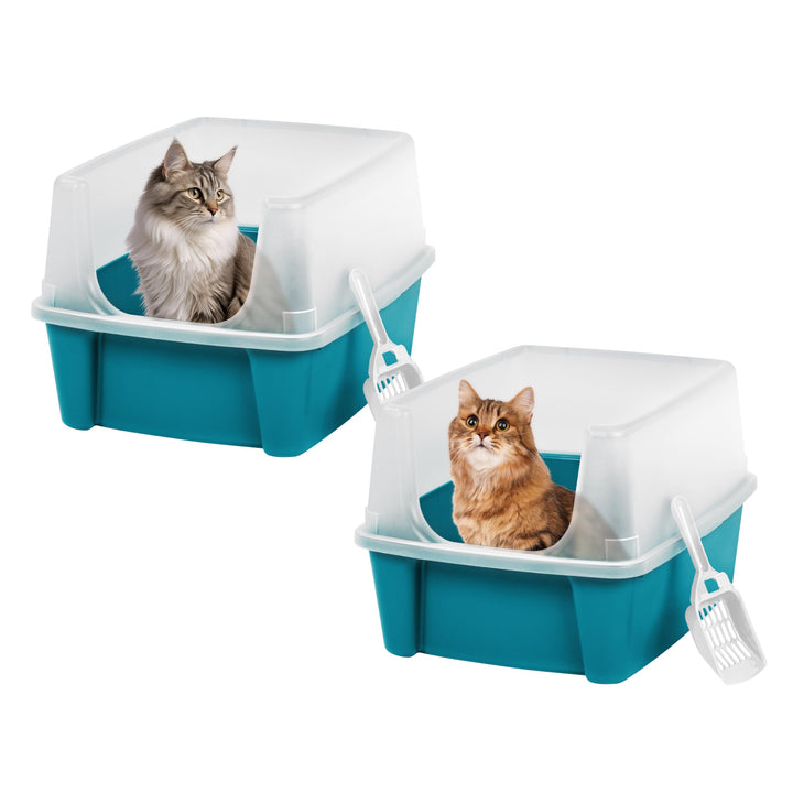 Iris Ohyama, Katzentoilette, Geschlossene Katzentoilette, Schaufel, B48.5 x T38 x H30 cm, 2er-Set, C