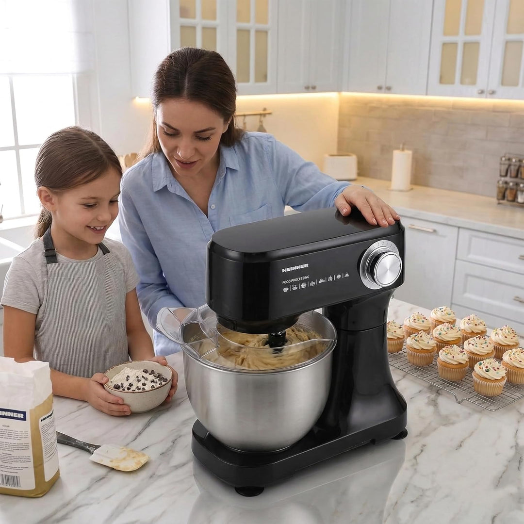 HPM-D750BK Stand Mixer – Planetary Mixing System, 750W Power, 5L Stainless Steel Bowl, 10 Speed Sett