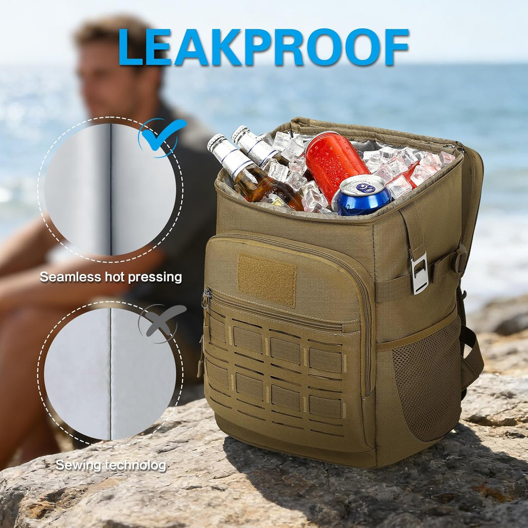 Kühlrucksack 25L Taktischer Kühltasche Rucksack Isolierte Auslaufsicher Kühl Thermo Rucksack mit Fla