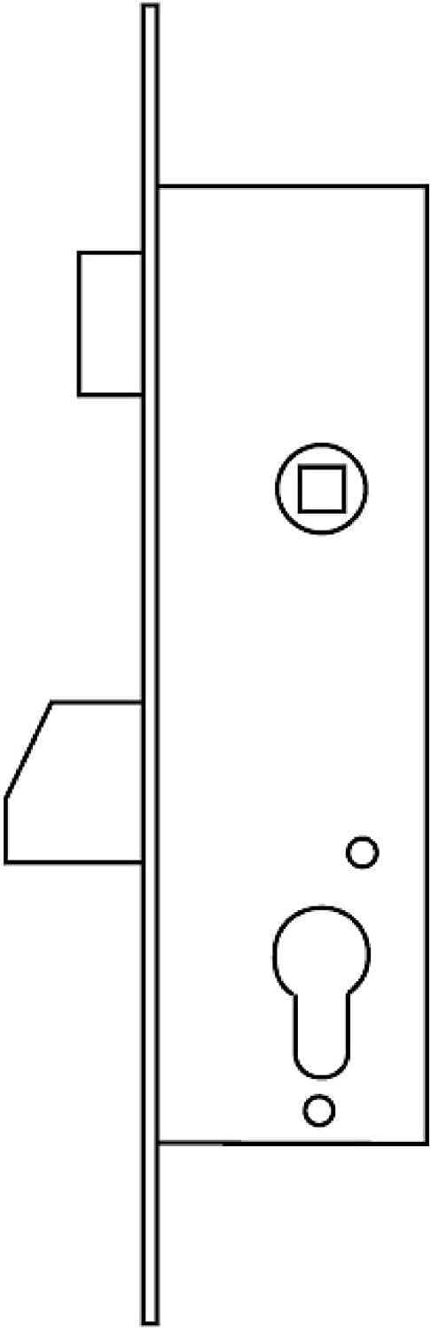 Tesa Assa Abloy 421028AI 2210 Metallschloss, Grau (rostfrei), Entrada 25 mm