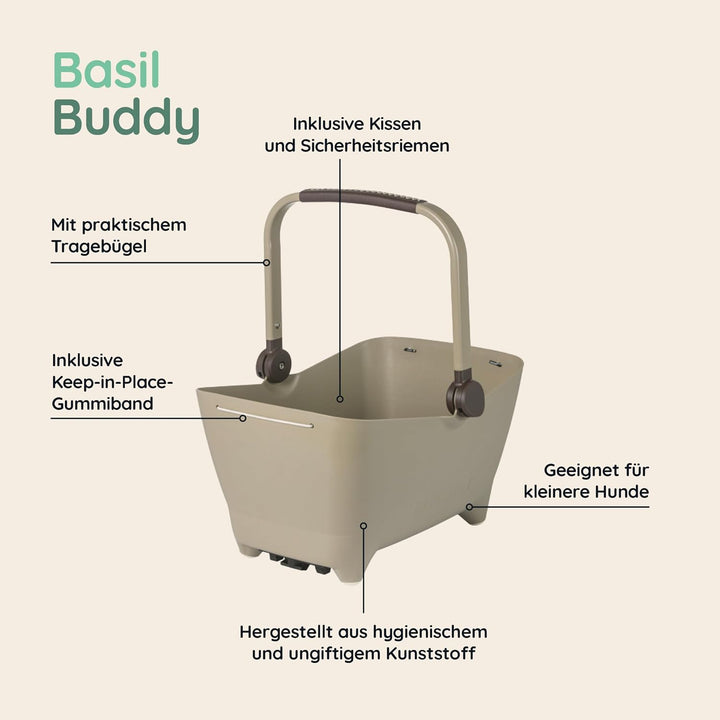 Basil Unisex-Adult Buddy Bicycle Basket 22.5 X 22 X 43 CM Braun, 22.5 X 22 X 43 CM Braun