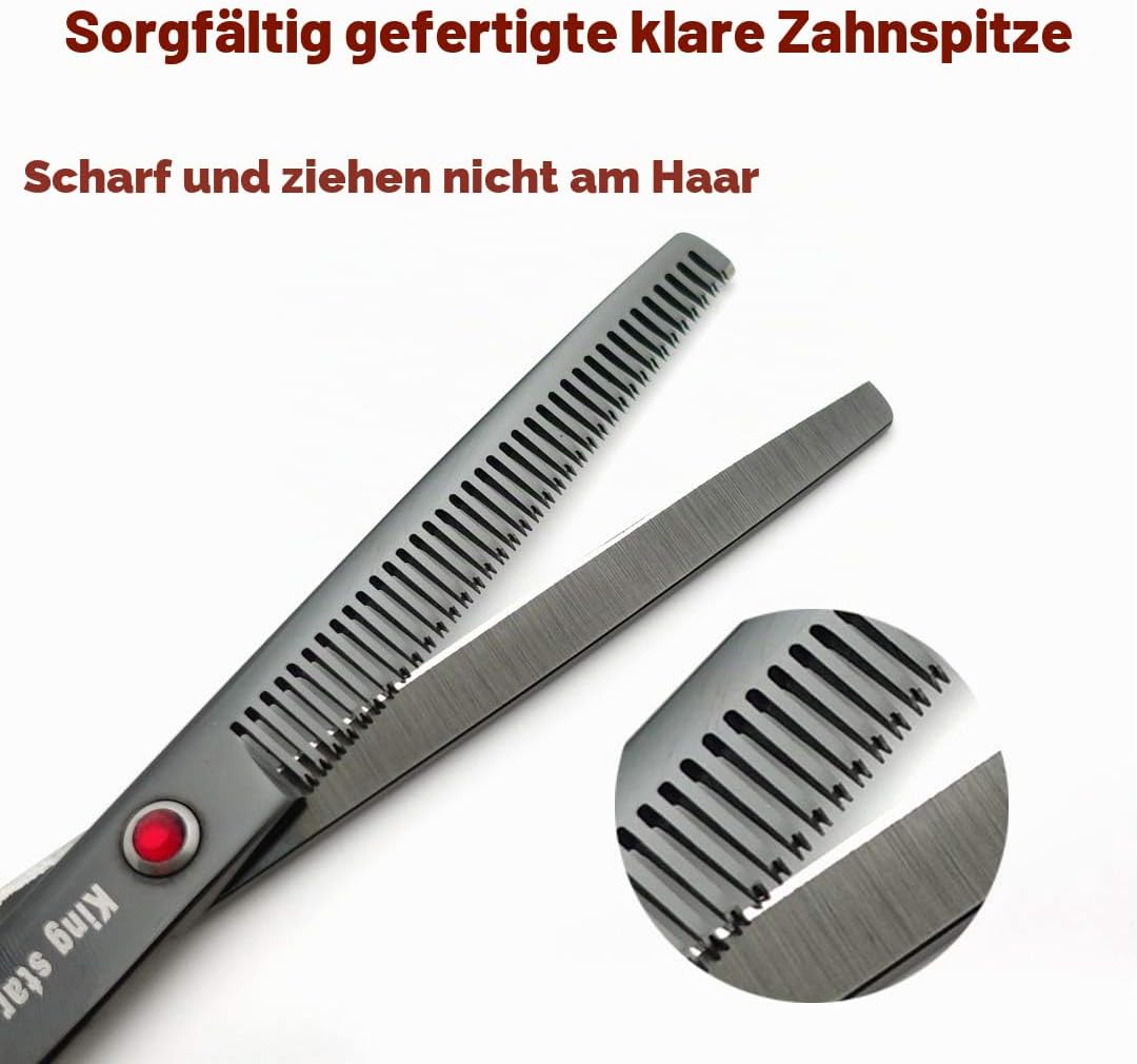 7.0in Titanium Black Professional Pet Grooming Scissors Set,Straight &amp; Thinning &amp; Curved Scissors 4p