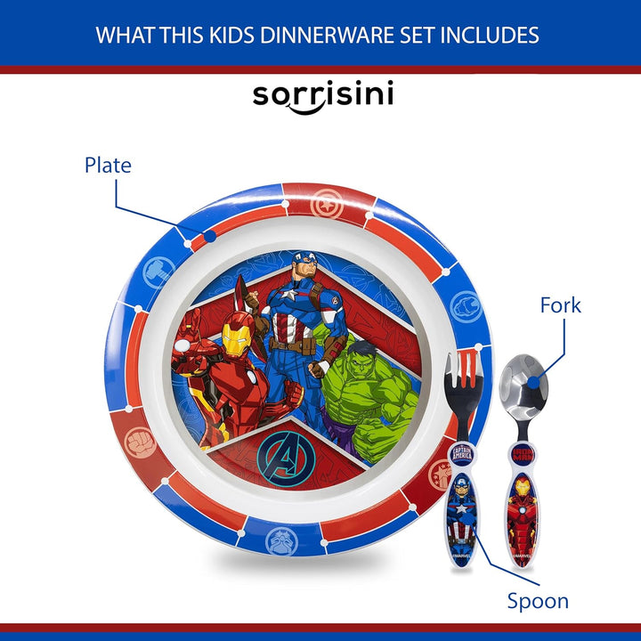 Kindergeschirr set Hulk, kinderbesteck Edelstahl, Wiederverwendbares geschirr Set, Kinder Essgeschir
