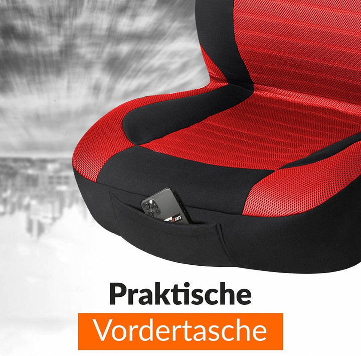 Upgrade4cars Autositzbezüge Vordersitze Rot Schwarz | Autositzbezug Set Universal | Autoschonbezüge