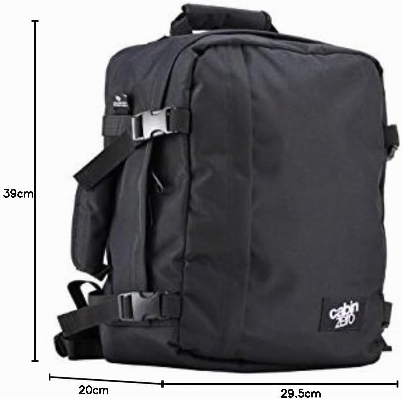 Cabinzero Unisex Classic Backpack 28 l Rucksack, Absolute Black, 29,5x39x20