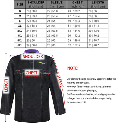 ONETIAN Schwarze Schweisserjacke aus Leder - Hochwertige Schutzjacke mit Cape-Ärmeln für ultimativen