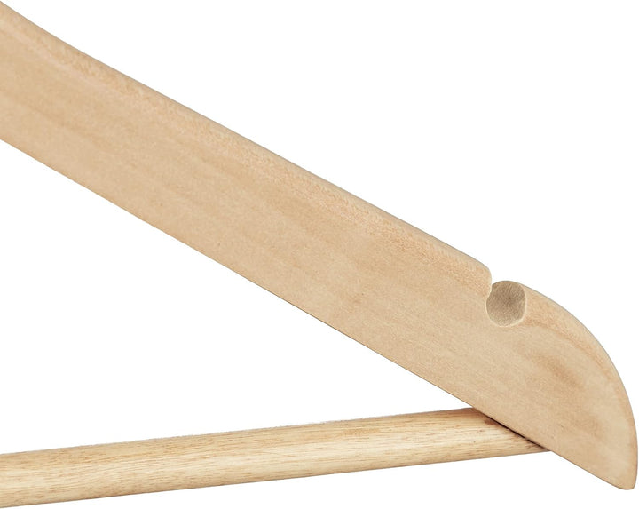 Relaxdays 60 x Kleiderbügel, Hosenbügel aus Holz, Garderobenbügel, Haken 360° drehbar, HxB: 22,5x44,