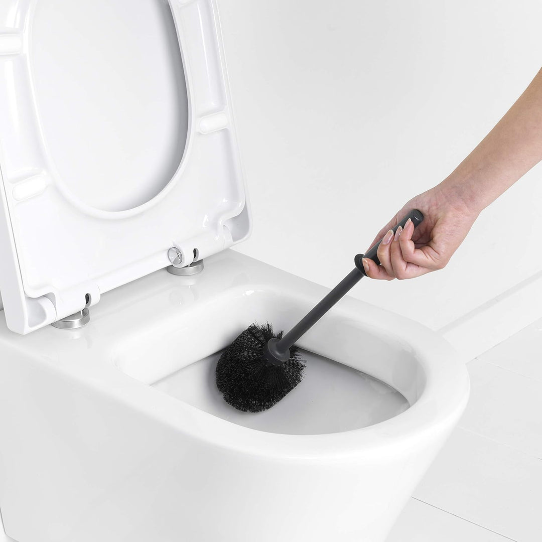 Brabantia 108587 WC-Garnitur und Bürste, Plastik, matt schwarz, 30 x 20 x 10 cm Matt Black Toiletten
