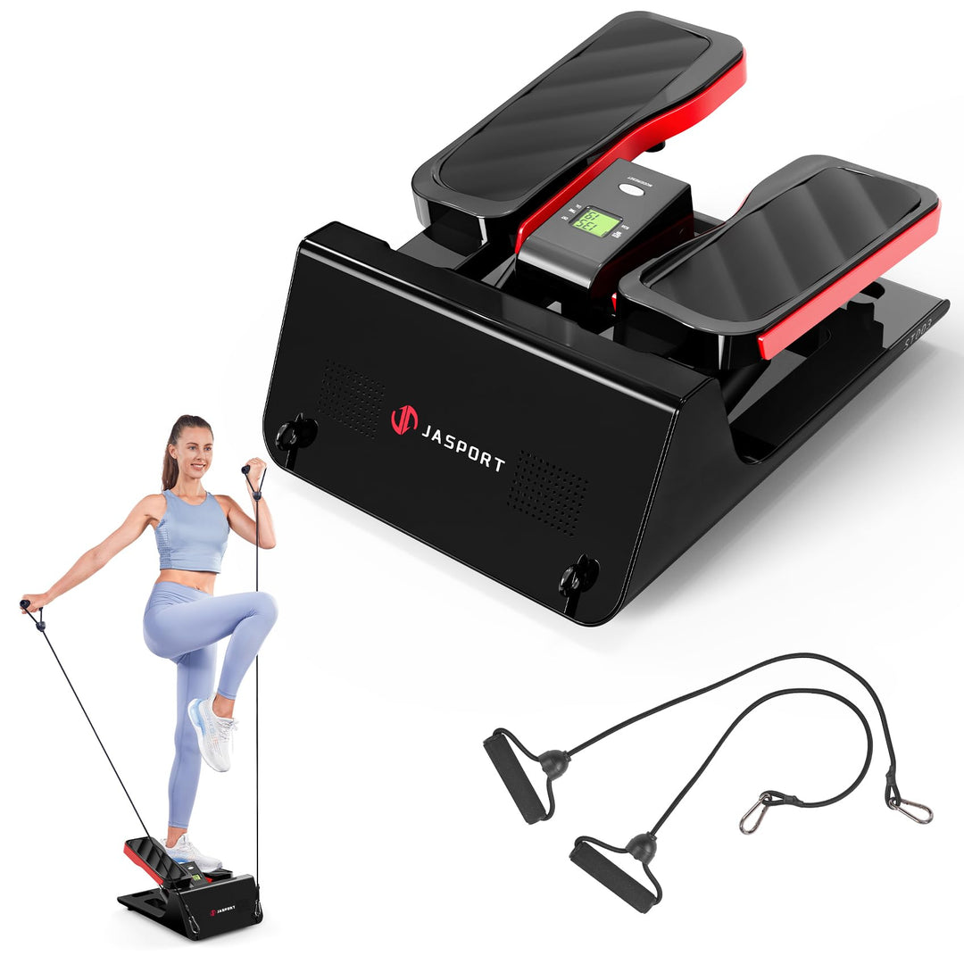 ST3 Mini Stepper mit Power Ropes & Display – Heimtrainer für Zuhause, leise Hydraulik-Zylinder, Fitn