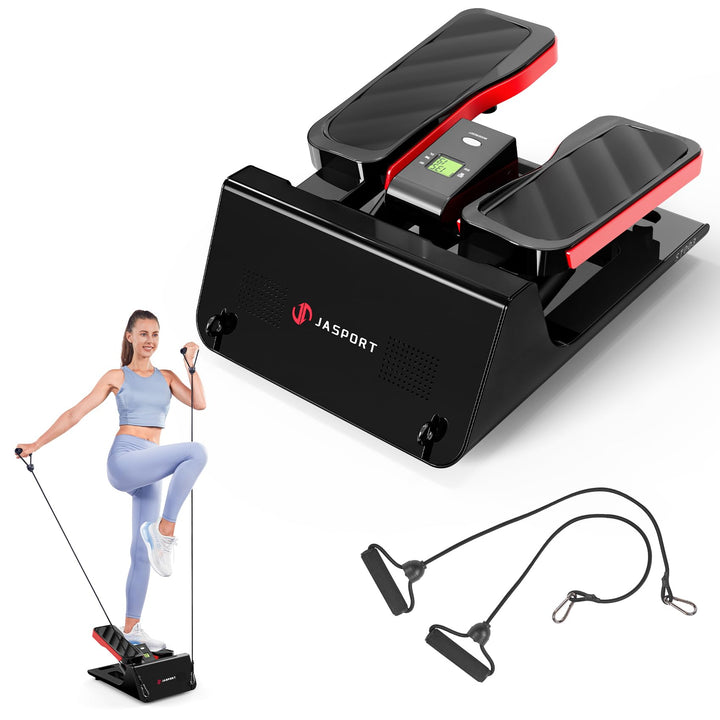 ST3 Mini Stepper mit Power Ropes & Display – Heimtrainer für Zuhause, leise Hydraulik-Zylinder, Fitn