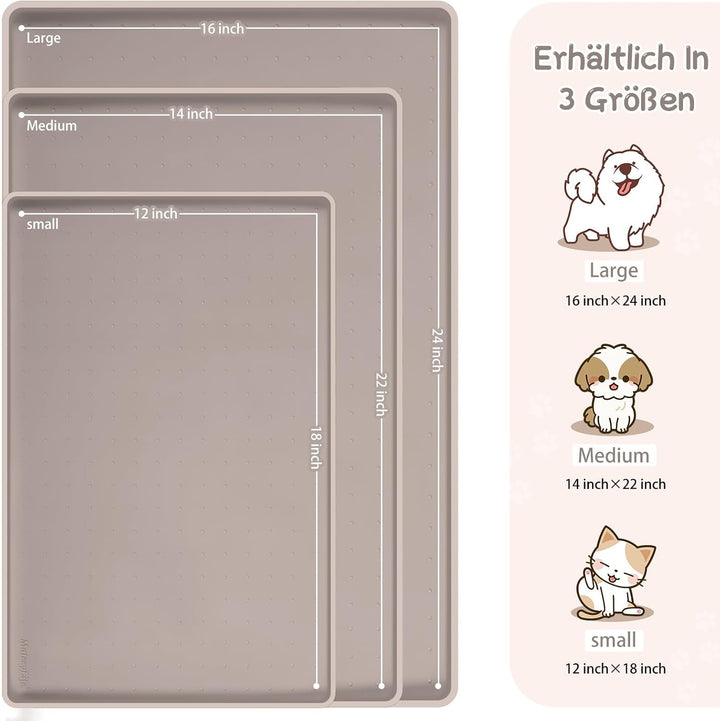 MateeyLife Napfunterlage Katzen/Hund, Hundenapf Kleine Hunde, Silikon Unterlage Hundenapf Grosse Hun