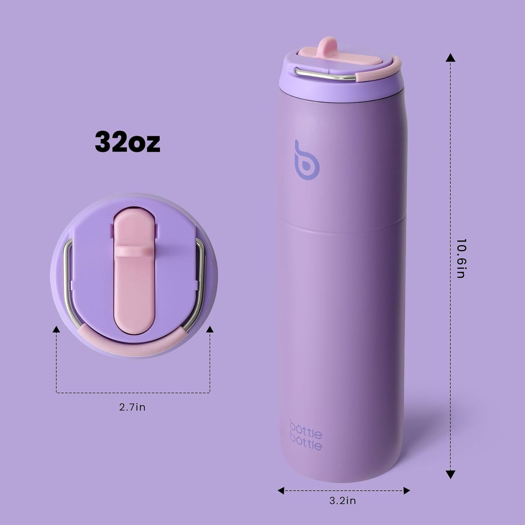 bottlebottle BOTTLE BOTTLE Isolierte Wasserflasche Edelstahl 32oz(946ml) mit Strohhalm Griff für Spo