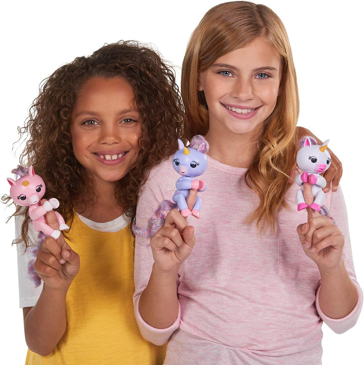 Fingerlings Einhorn rose mit Regenbogenmähne, interaktives Spielzeug, reagiert auf Geräusche, Bewegu