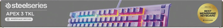 SteelSeries Apex 3 TKL Lavendel RGB Gaming-Tastatur – Kompakter Tenkeyless-Formfaktor – 8-Zonen-RGB-