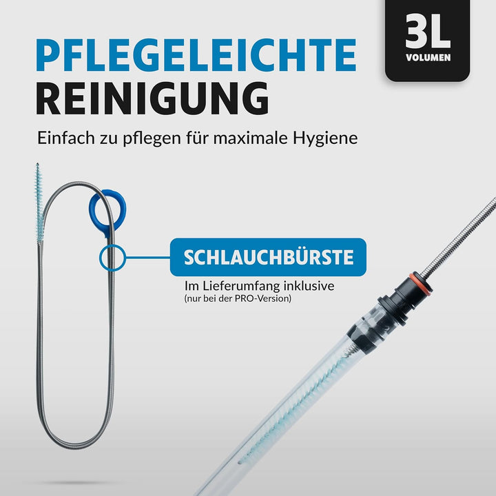 Terra Peak® Premium Trinkblase 2L oder 3L INKL. 2 x Schlauch & 1 x Reinigungsbürste für Rucksack, Wa
